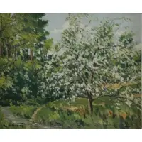 Magi Oliver, Spring Landscape, Oil on Canvas