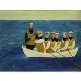 Richard Howe, Men in Boat, 1967, Oil on Board "Men in Boat" 1967