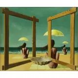 Martín Zerolo, Nudes with Umbrellas on the Beach, Oil on Canvas