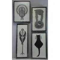 Royal Palm Turkey by Jacques Hnizdovsky, 4 Signed Woodcuts, sold Jan 2016