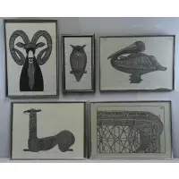 Jacques Hnizdovsky, Ibex, 5 Signed Woodcuts