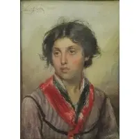 Ludwig Passini, Gypsy Girl, Watercolor