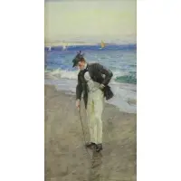 William Hatherell, Geraldine Green, Watercolor "Geraldine Green" Inspired by the poem by Frederick Locker-Lampson (1821-1895)