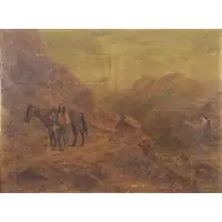 Henry Raschen, Indian with Horse, Oil on Canvas