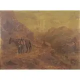 Henry Raschen, Indian with Horse, Oil on Canvas