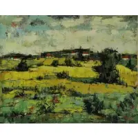 Bertoldo Taubert, La Colline Jaune, Oil on Canvas "La Colline Jaune"