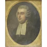 Johann J Zoffany, Oval Form Portrait of Sir John Sylvester, Oil on Wood Panel