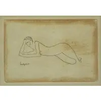 Nu by Amedeo Modigliani, Etching "Nu" or Reclining Nude, sold Dec 2015