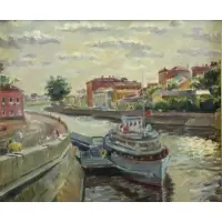 Anani Basin, Impressionist River Scene, Oil on Canvas