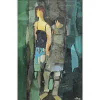 Stefan Lokos, Modernist Figures, Oil on Canvas