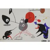 Alexander Calder, A Piece of My Workshop, 1948, Silkscreen on Canvas "A Piece of My Workshop" 1948