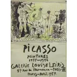 Picasso Paintings 1955???1956, Galerie Louise Leiris by Pablo Picasso, 1957, Color Lithograph Poster "Picasso Paintings 1955???1956, Galerie Louise Leiris" 1957, sold Nov 2015