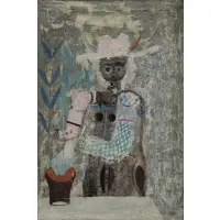 L'Angelo Cattivo del Giardino by Gustavo Foppiani, 1959, Oil on Board "L'Angelo Cattivo del Giardino" 1959, sold Nov 2015