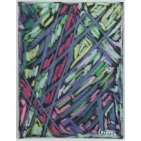 Abstract Composition by Antonio Corpora, Oil and Pastel on Velvet, sold Nov 2015