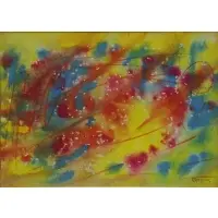 Abstract Composition by Antonio Corpora, Watercolor and Colored Pencil on Paper, sold Nov 2015