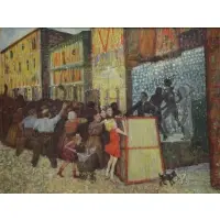 Leopold Widlizka, Street Carnival Scene, Oil on Canvas