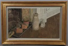 Antony Williams, Still Life With Cacti, egg tempera on board
