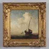 Charles Brooking, Fishermen And Boats, Oil on canvas