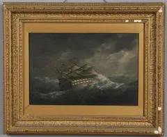 Henry Clifford, Hms Agamemnon Sailing In A Storm (1903), Oil on board