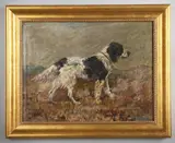 John Emms, Spaniel In A Landscape, oil on canvas