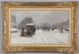 Luigi Loir, Vue De Paris Sous La Neige, oil on canvas