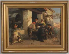 Albert Kindler, Die Neusten Nachrichten 'The Latest News', oil on board