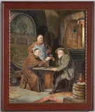 Paula Golke, Tavern Interior With Topers, oil on canvas