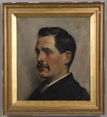 Lindsay Bernard Hall, Portrait Of A Gentleman, Possibly A Self Portrait, oil on canvas