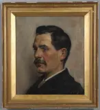 Lindsay Bernard Hall, Portrait Of A Gentleman, Possibly A Self Portrait, oil on canvas