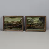Thomas Burford After James Seymour, 'Beating & Trailing For A Hare', And 'The Chase', Two 18th century reverse glass mezzotints