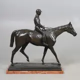 Isodore-Jules Bonheur, Untitled, large equestrian bronze of the racehorse Kincsem with his jockey Elijah Madden