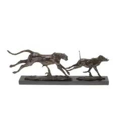D Montagu, Cheetah And Warthog, limited edition bronze