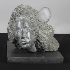 Bridget Mccrum, Carved Sculpture 'Lady With Hair'