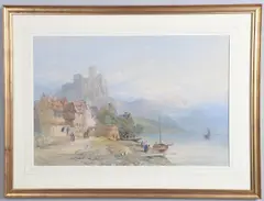Beilstein On The Mosel by Thomas Miles Richardson Jnr., pencil & watercolour, sold Feb 2026