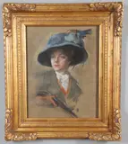 Untitled by Gwen Bruce. Portrait Of Lady Kathleen Scott, pastel on tinted paper, sold Feb 2026