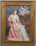 Henry Meynell Rheam, Portrait Of A Fashionable Edwardian Lady, watercolour on paper
