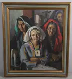 Emilio Molina Nunez, A Portrait Of Four Gypsy Women, A large framed oil on canvas