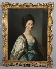 Francis Cotes, PORTRAIT OF CLEMENTINA STEWART OF GRANDTULLY (c. 1730-1789), oil on canvas contained within a carved giltwood frame
