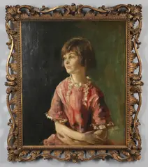 Ambrose McEvoy, Portrait Of Denise Green As A Young Girl, Oil on canvas