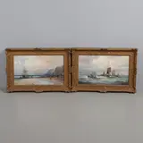Hubert Thornley, After A Gale, Whitby; Also A Companion (2), oil on canvas