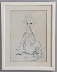 Louis Wain, Study Of A Cat, Drawing, pencil