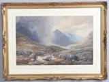 A.W. Weedon, Sunshine And Showers, watercolour & gouache with scratching out