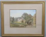 Caleb Robert Stanley, Titsey Place, Surrey, watercolour & gouache with scratching out