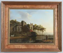 Hendrik-Frans De Cort, 'Abbay's Gate Of Neath In Glamorganshire South Wales', oil on copper panel