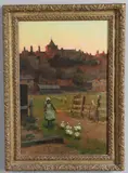 Blandford Fletcher, The Goose Girl, Possibly Rye, oil on canvas