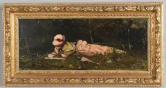 Alfred Stevens, Idle Hours On The Riverbank