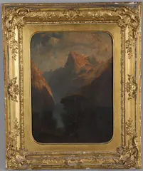 Alexandre Calame, Mountainous Landscape, Oil on panel