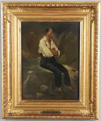 Etude: Un Homme Assis by Gustave Courbet, Oil on canvas, sold Oct 2025
