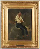 Gustave Courbet, Etude: Un Homme Assis, Oil on canvas