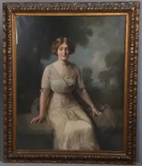 Frank Percy Wild, Portrait Of A Fashionable Edwardian Lady, oil on canvas